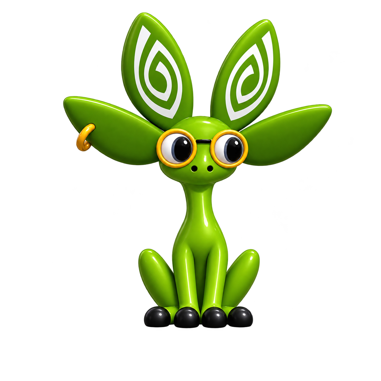 NIVI, a wide-eyed black raven against an acid green field